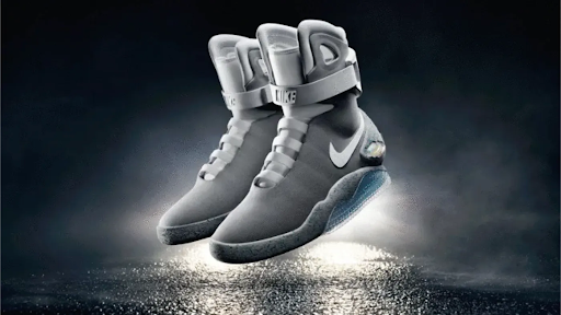 Early prototype of self-lacing shoes